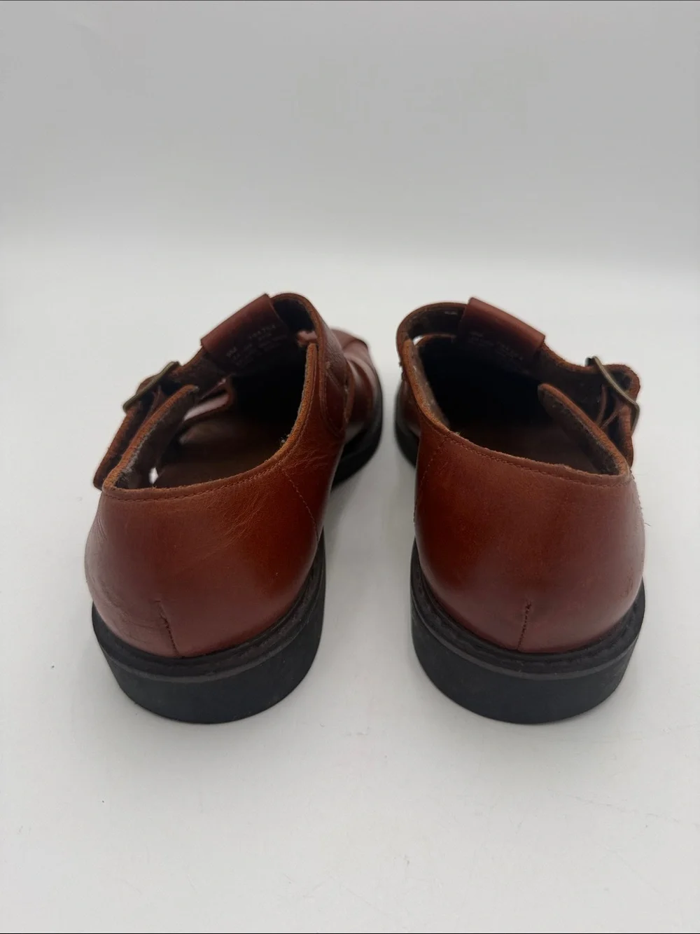 Vintage AEROSOLES Men's Chestnut Brown Leather Slip-On Fisherman Loafers 9M Y2K